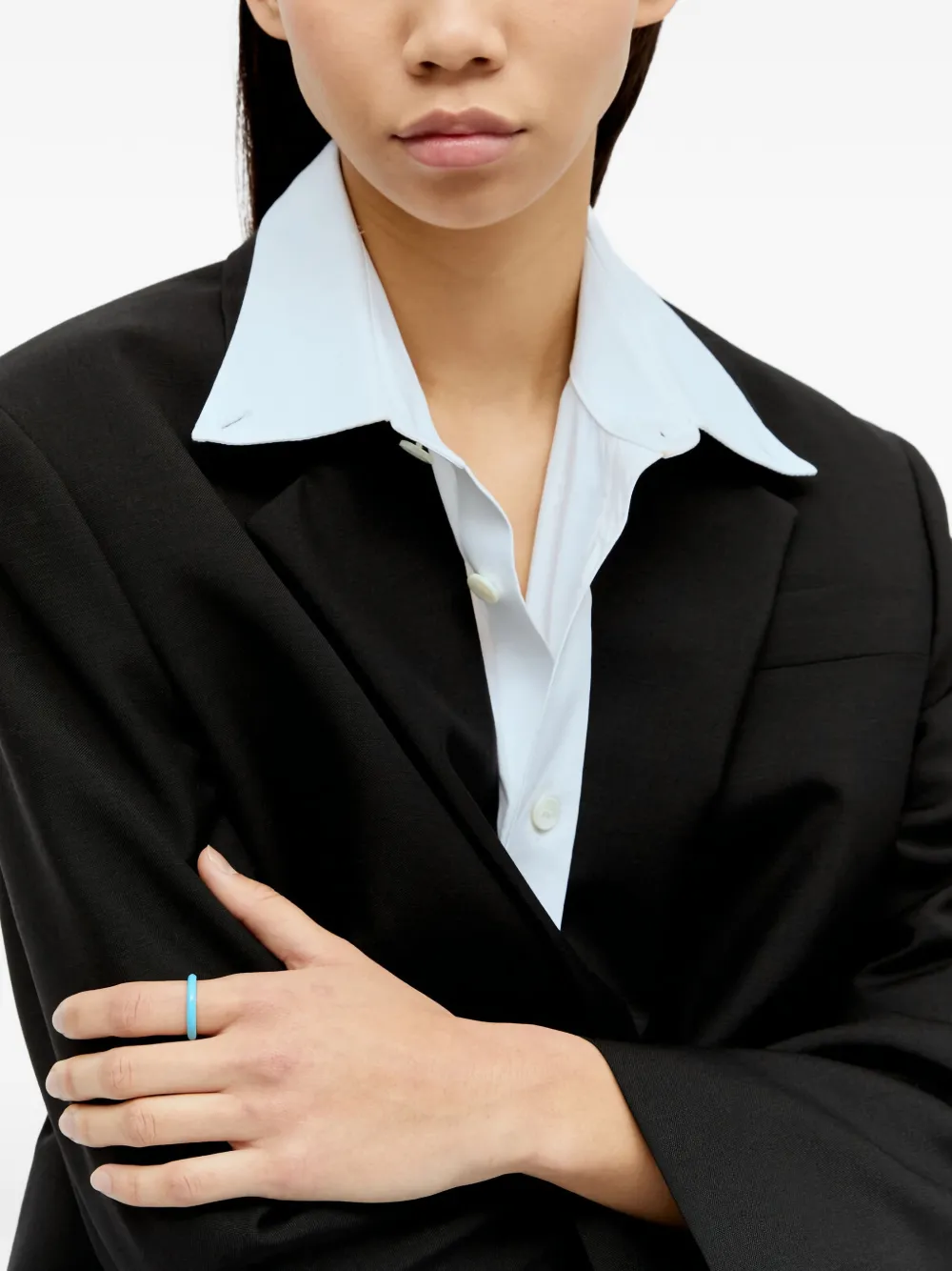 Flower Power blue ring - Blauw