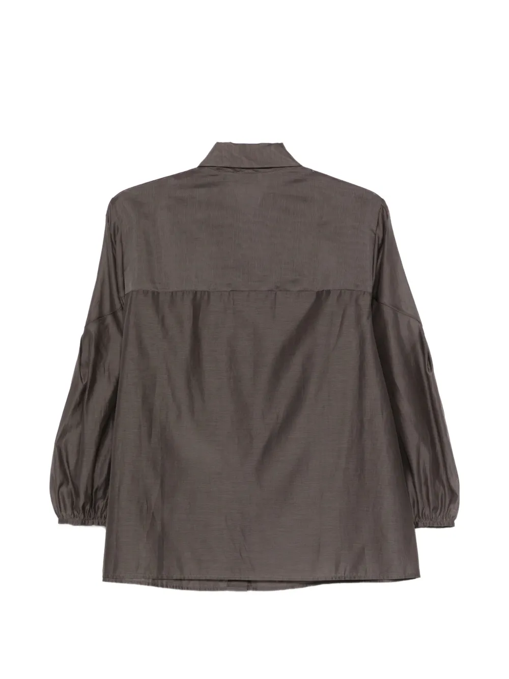 Peserico gathered-sleeve shirt - Bruin