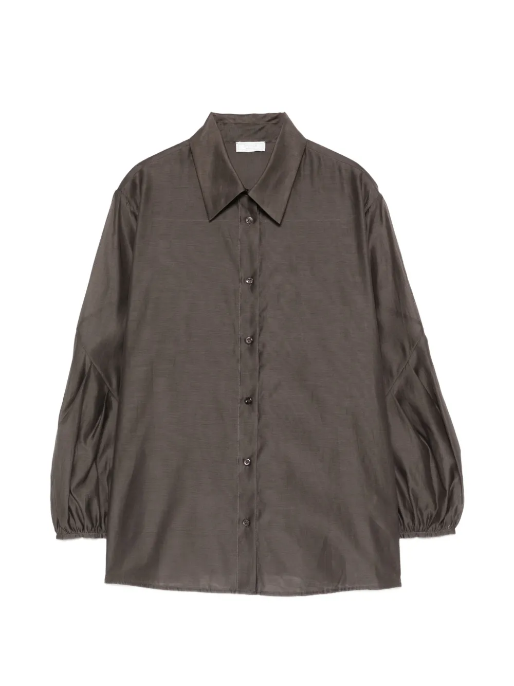 Peserico gathered-sleeve shirt - Brown