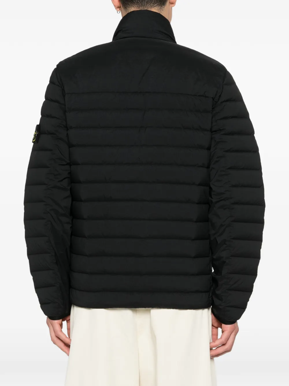Stone Island Gewatteerd jack met hoge kraag Zwart