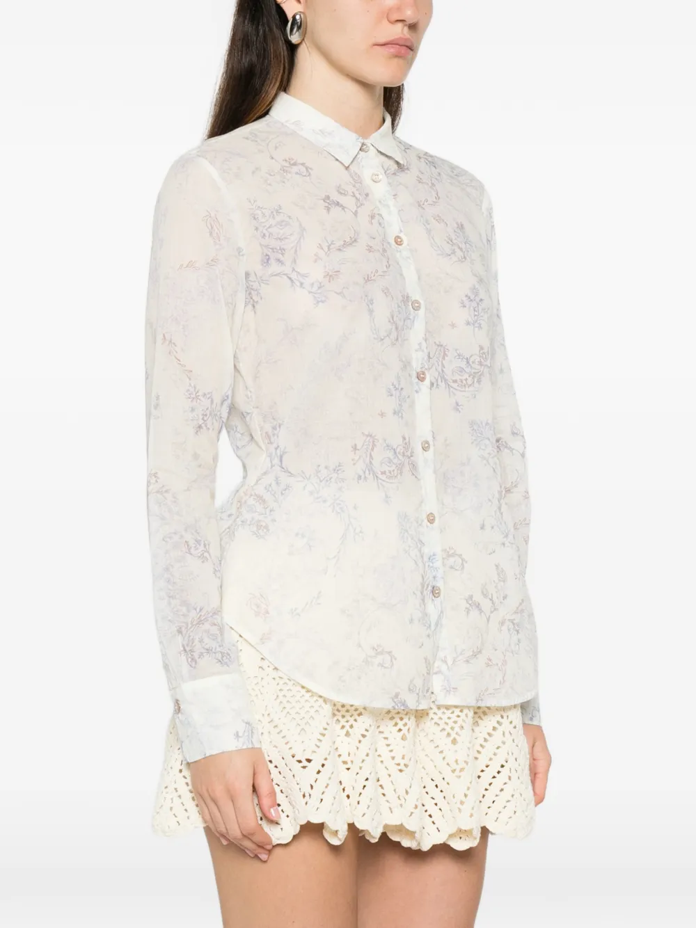  Forte Forte Floral Print Shirt - White 