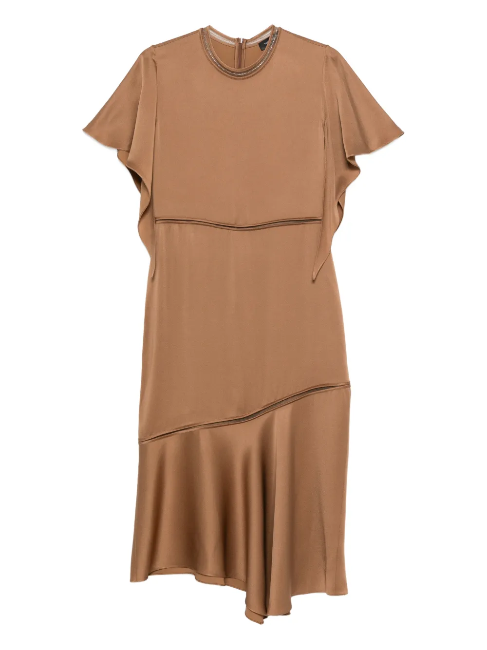 Fabiana Filippi gathered-detail midi dress - Marrone
