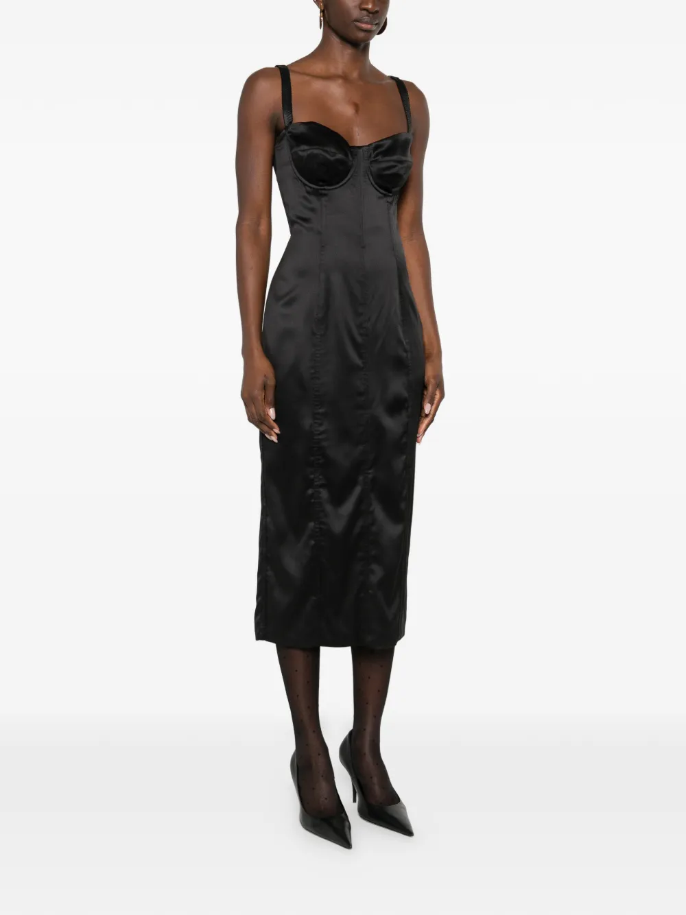 black midi dress