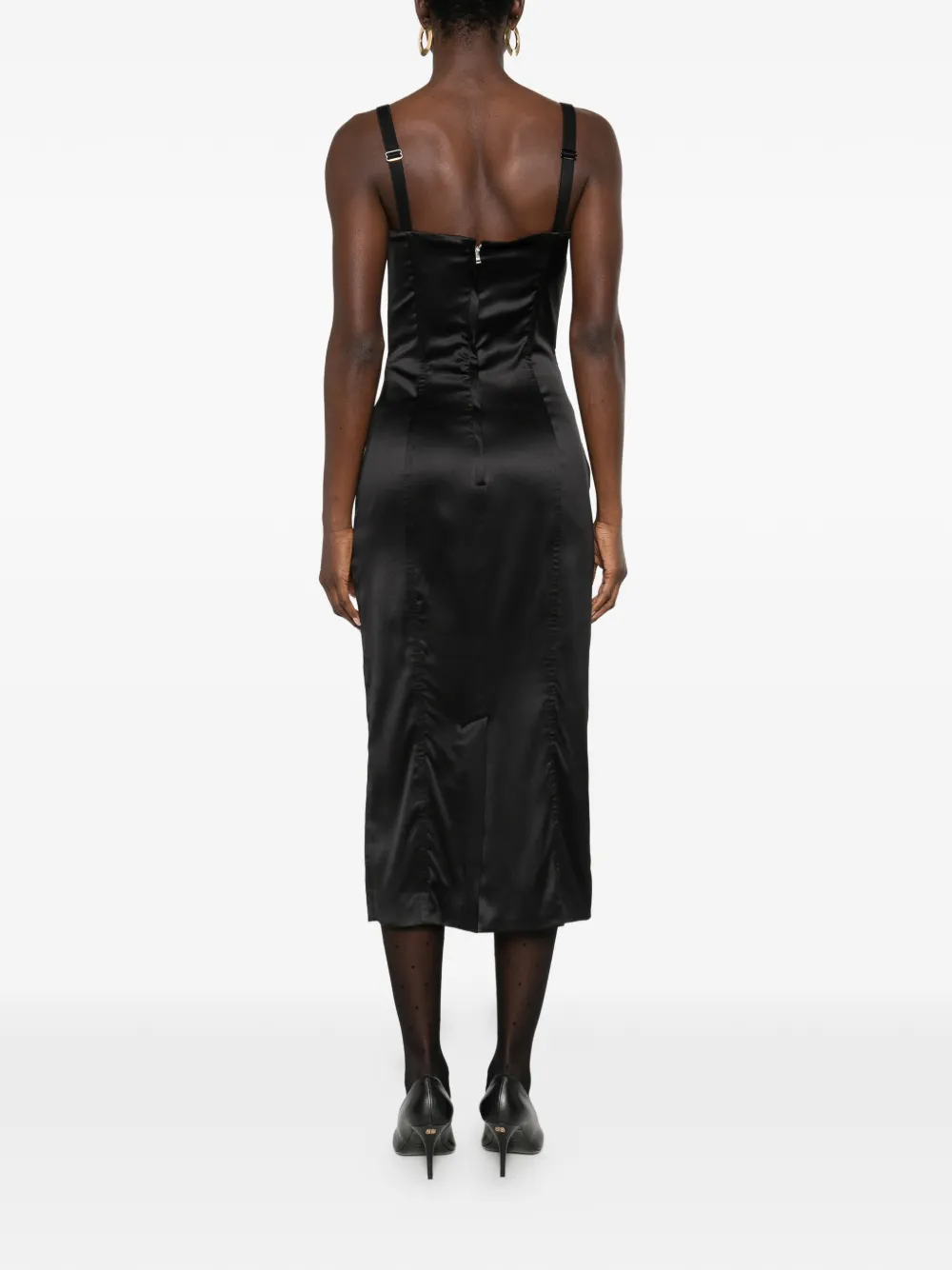black midi dress
