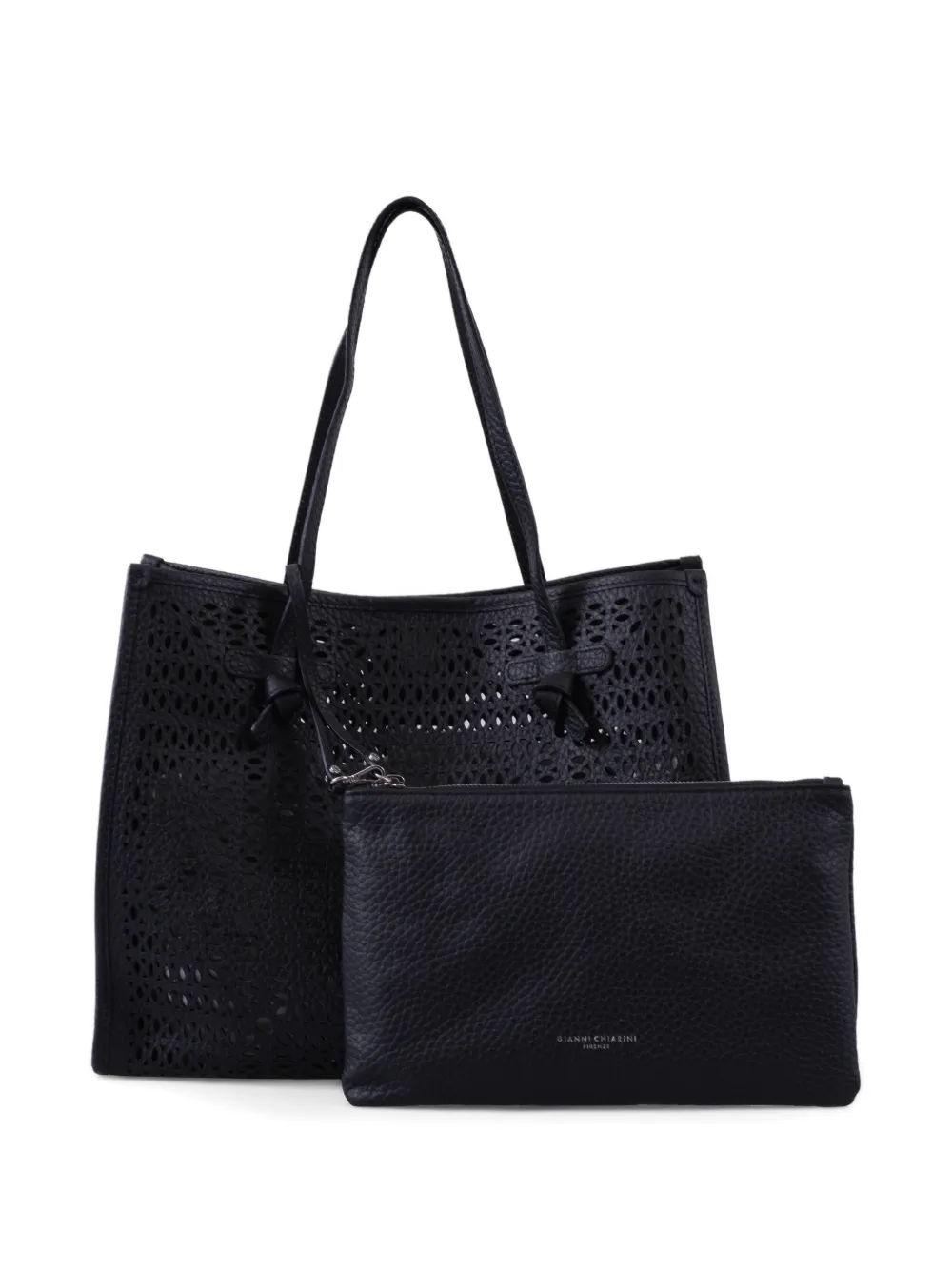 GIANNI CHIARINI Marcella uitgesneden shopper Zwart