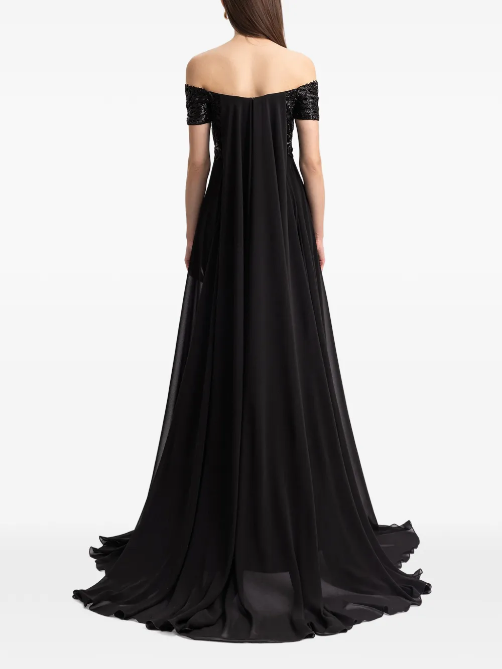 Gemy Maalouf Off-shoulder jurk met kralen Zwart