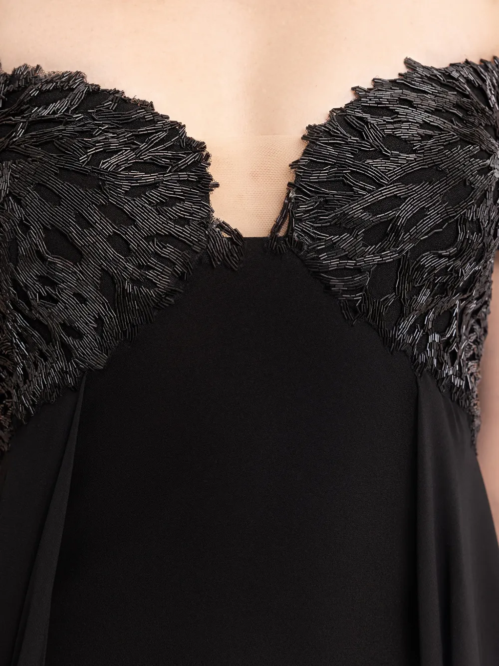 Gemy Maalouf Off-shoulder jurk met kralen Zwart