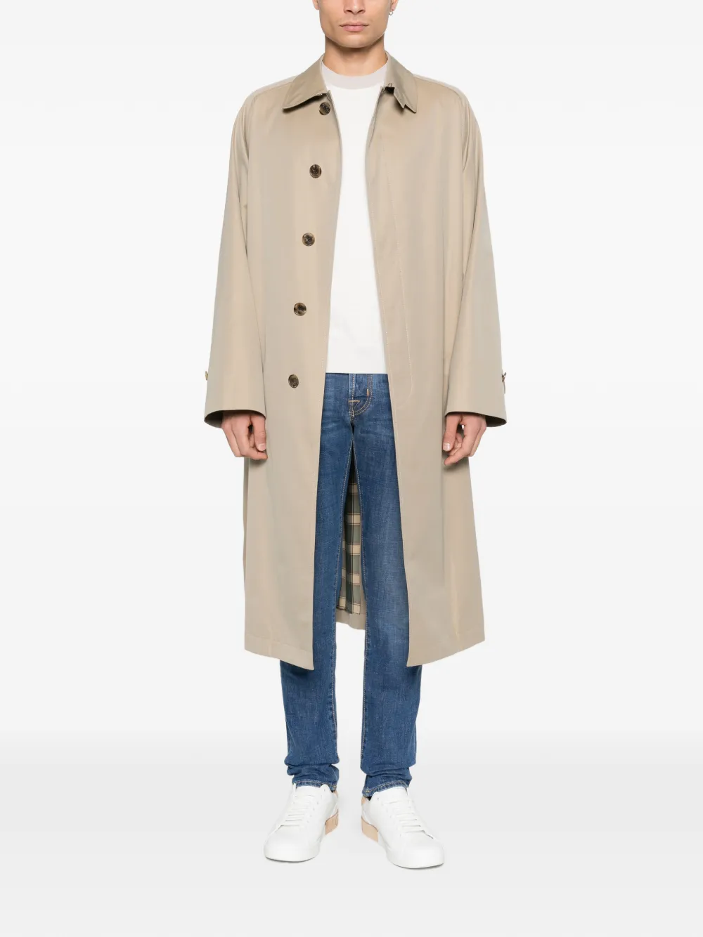 Eleventy ribbed trim T-shirt - Wit