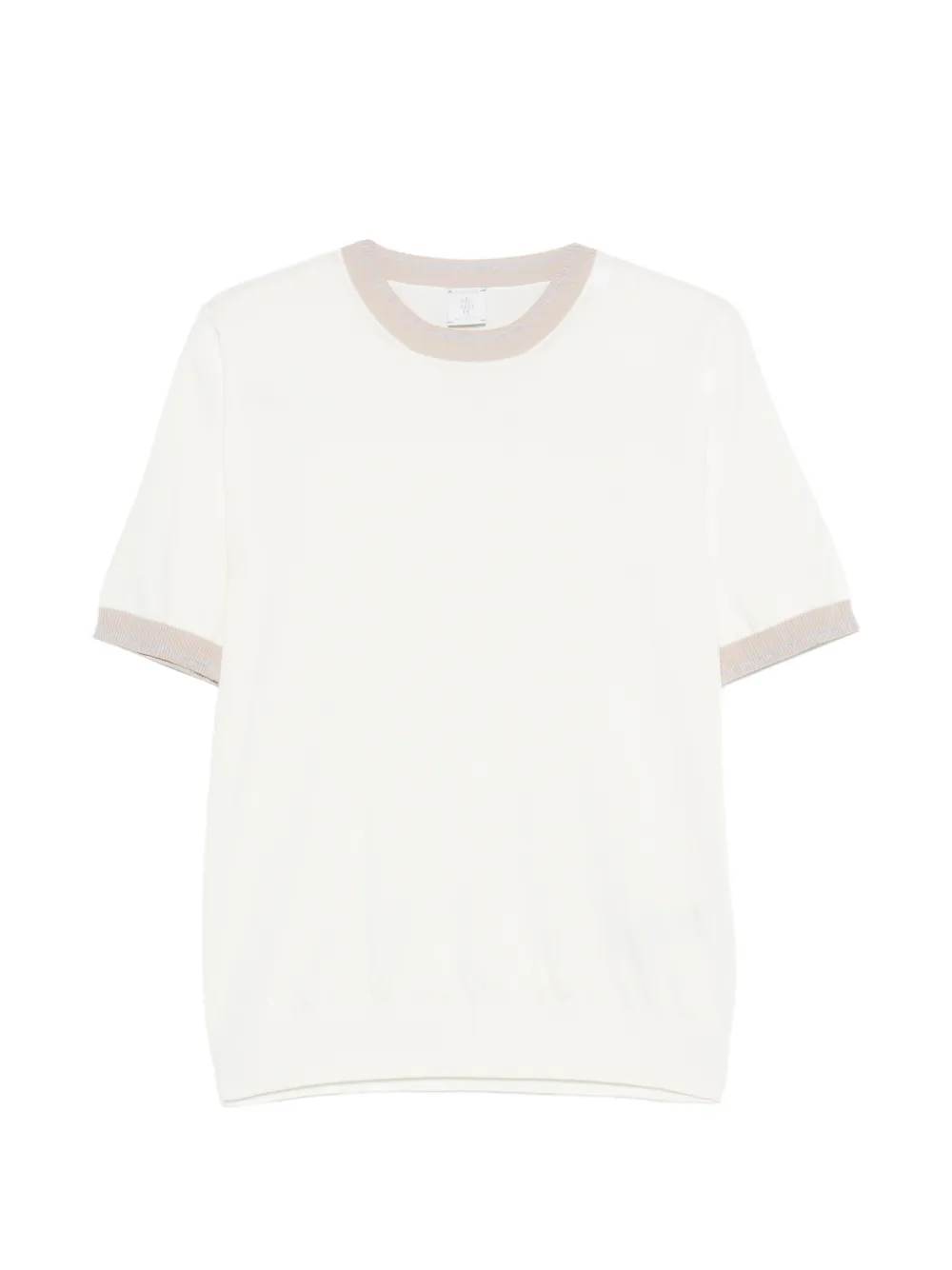 Eleventy Ribbed Trim T-shirt In White