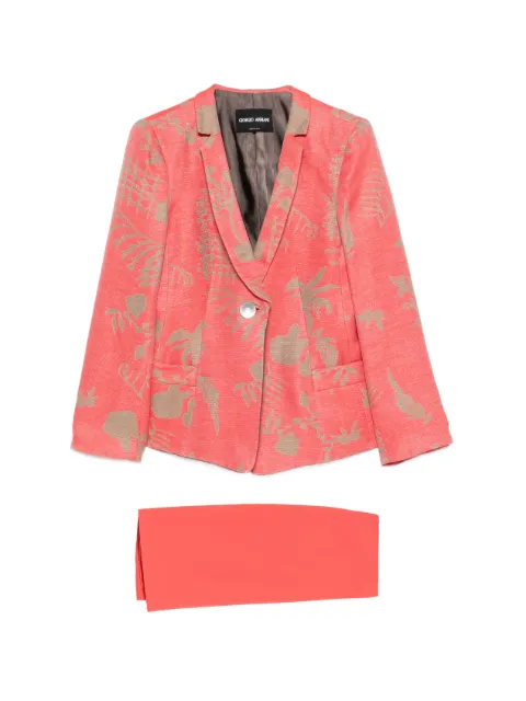 Giorgio Armani Pre-Owned jakkesæt i silke med mønster fra 00'erne