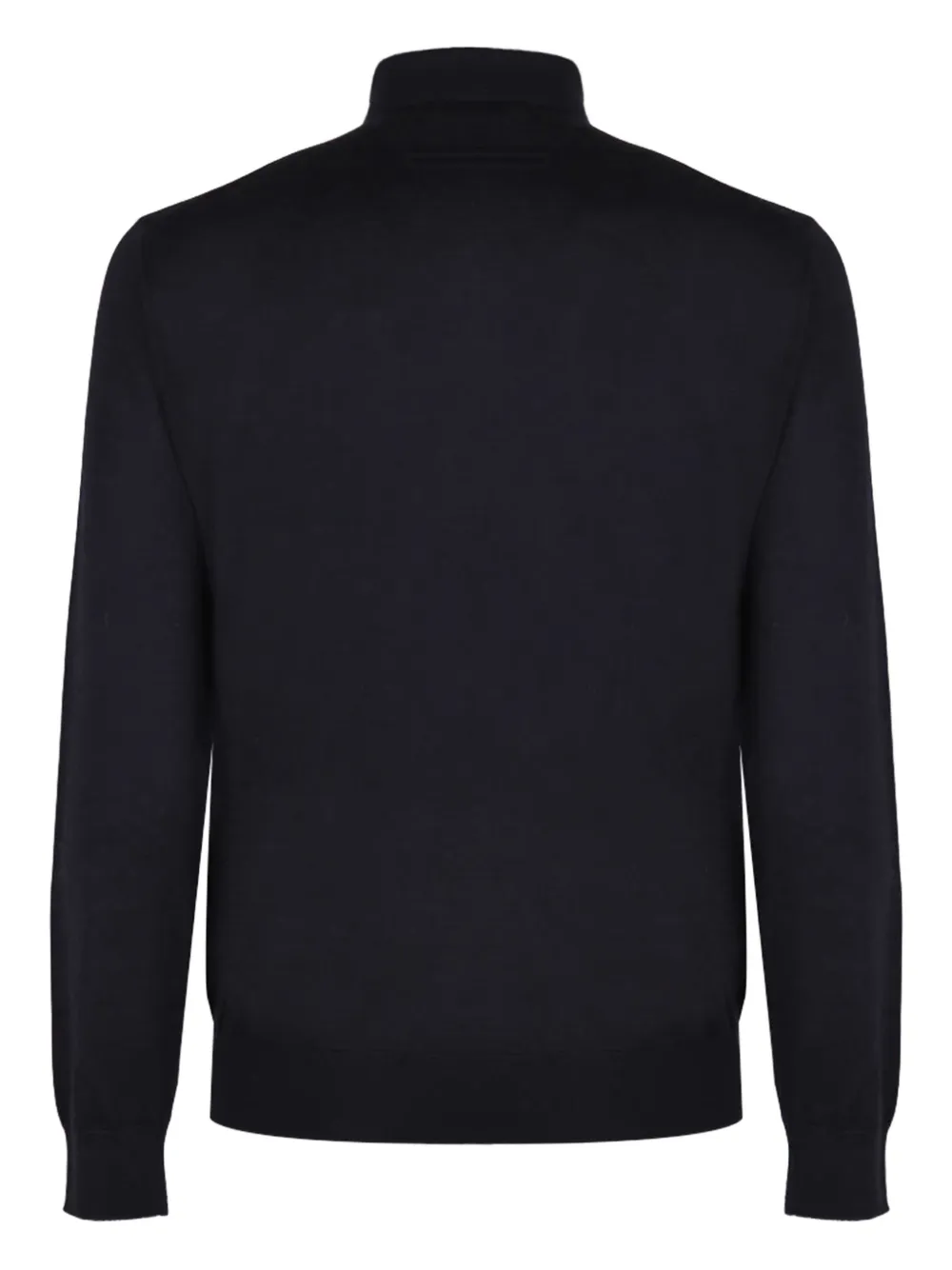 Zegna ribbed long-sleeve polo shirt - Blauw