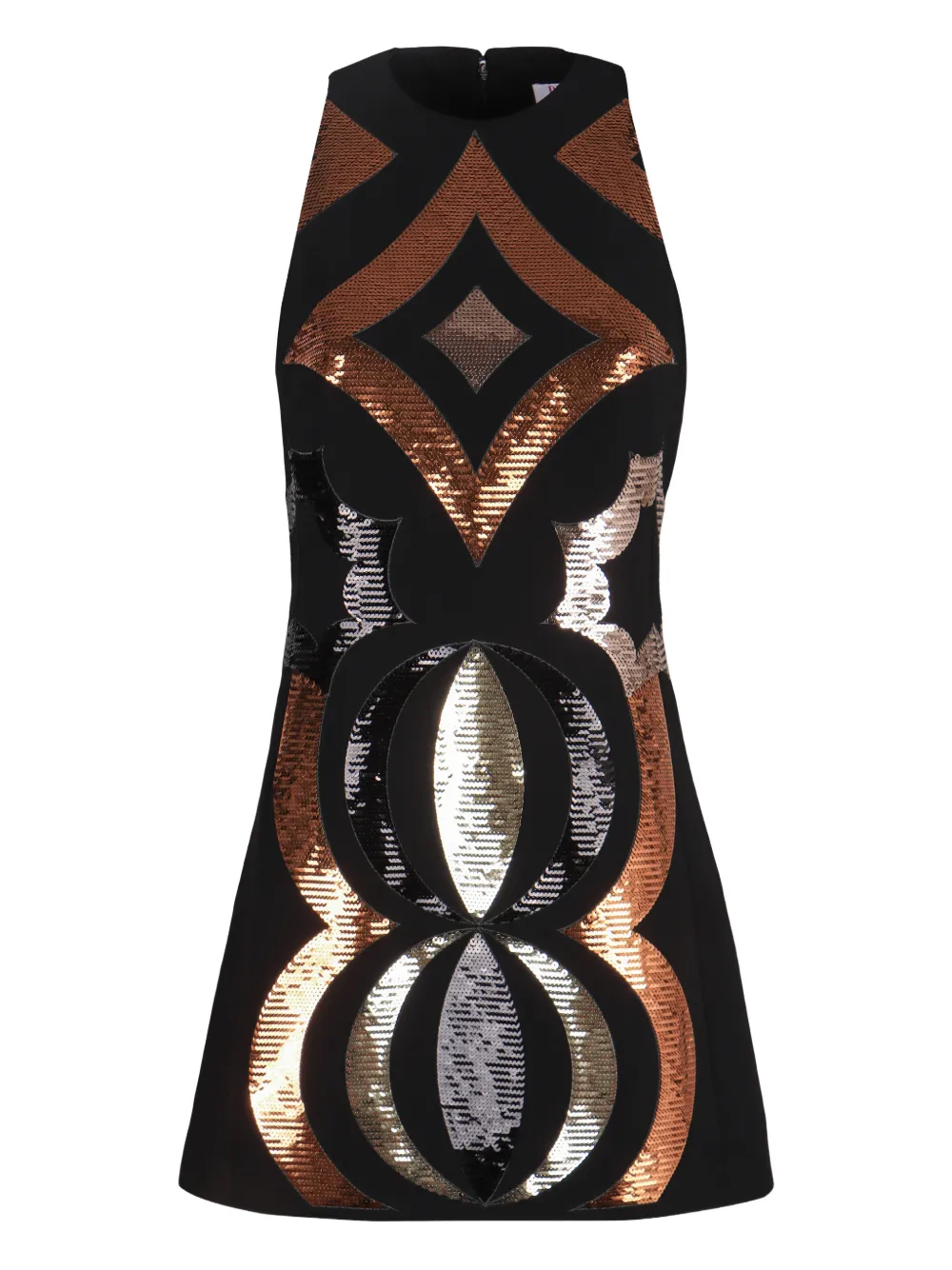 PUCCI A-line sequin sleeveless mini dress - Nero