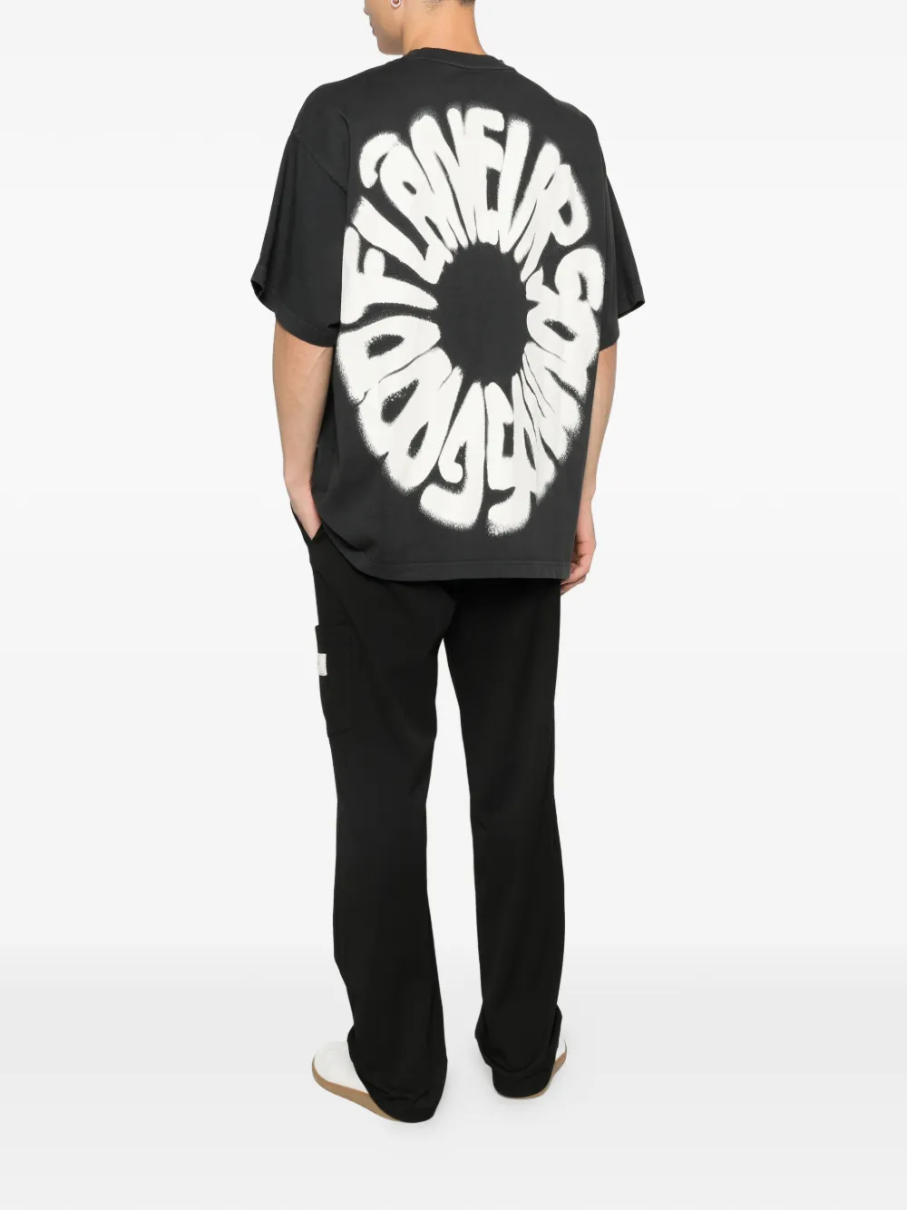 FL&Acirc;NEUR logo-graphic T-shirt - Zwart