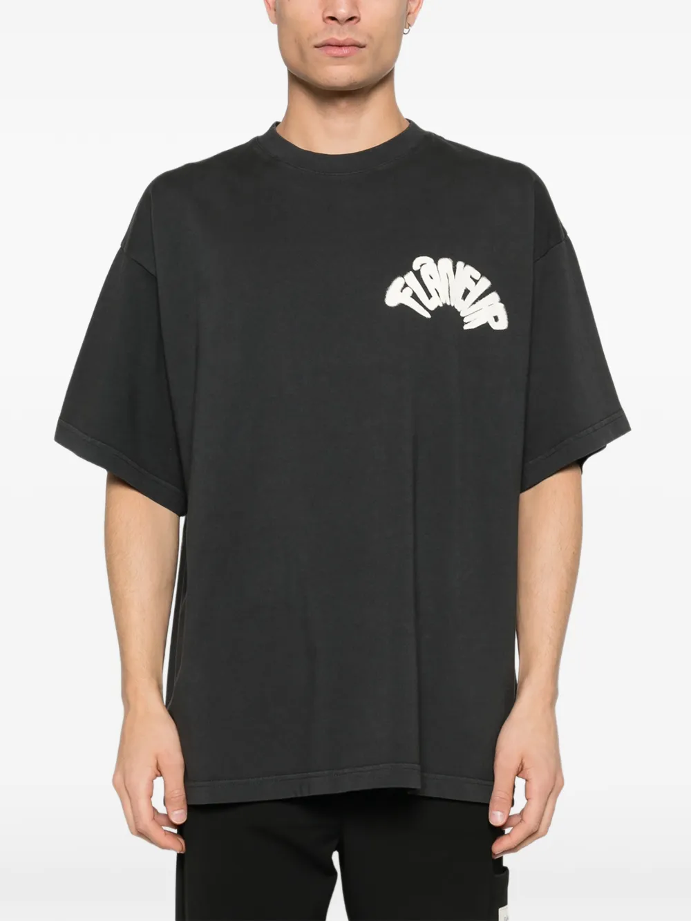  Flâneur Logo-graphic T-shirt - Black 