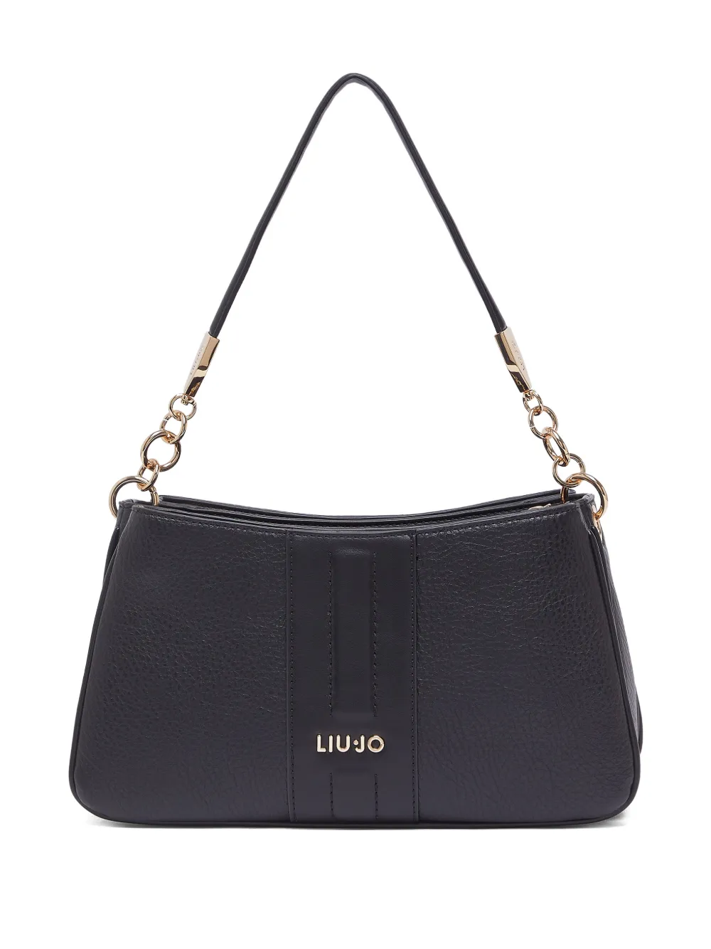 LIU JO small logo-lettering shoulder bag - Black