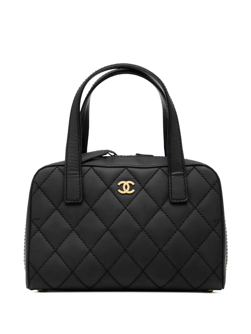 CHANEL Pre-Owned 2003-2004 CC Quilted Calfskin Wild Stitch handbag - Nero
