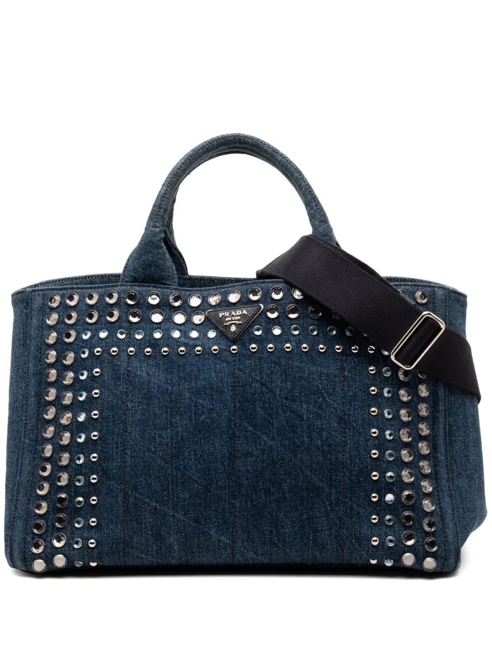 Prada Pre-Owned 2013-2025 Denim Canapa Bijoux satchel - Blu