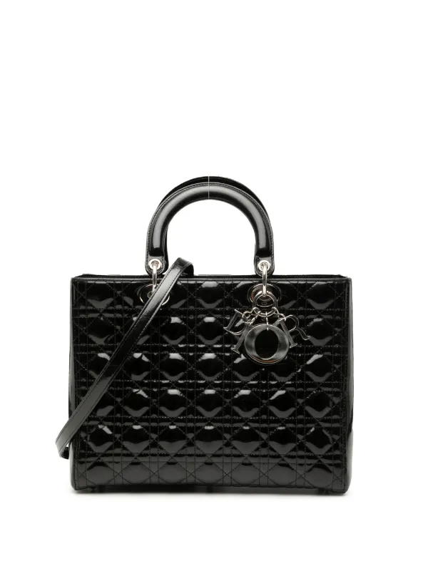 Christian Dior Pre-Owned 2012 ラージ パテント カナージュ レディ