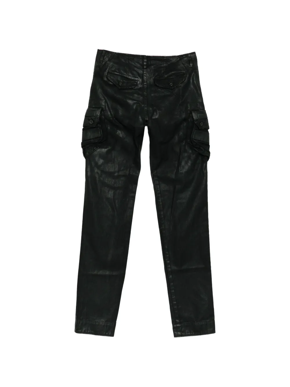 Julius coated straight-leg trousers - Zwart