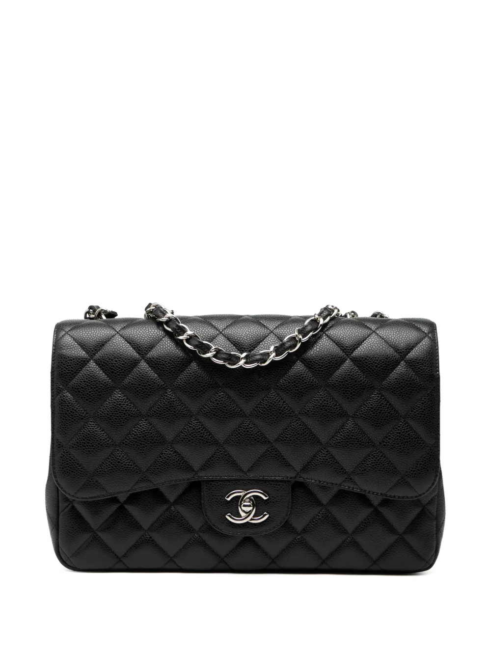 CHANEL Pre-Owned 2009-2010 Jumbo Classic Caviar Double Flap shoulder bag - Nero