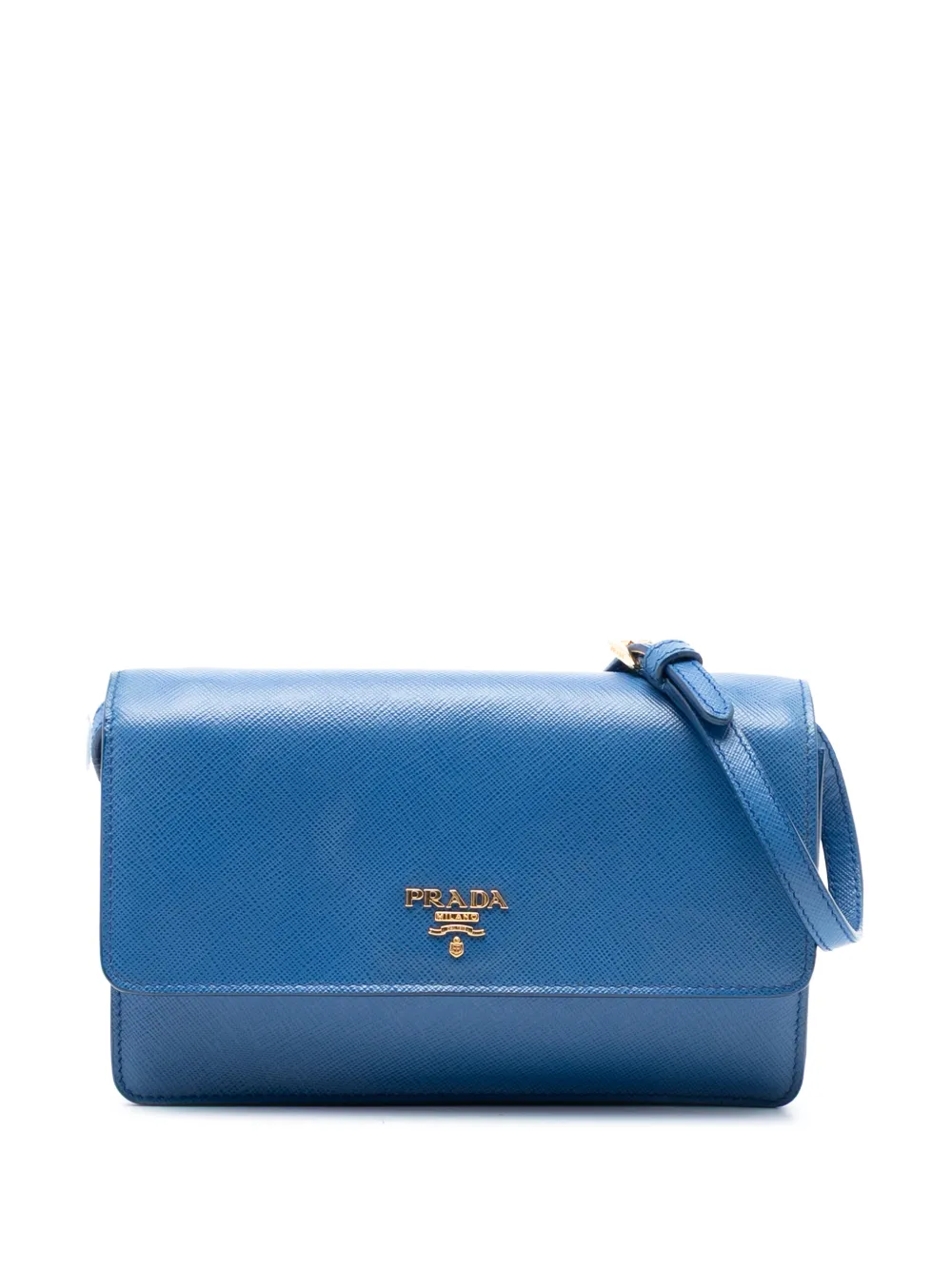 Prada Pre-Owned 2010-2025 Saffiano Wallet on Strap crossbody bag - Blu