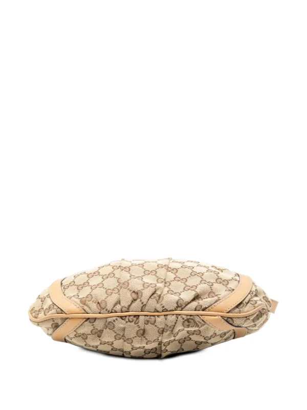 GUCCI アビー GGキャンバス Dリング 長財布 アイボリー Gucci Pre-Owned 2000-2015 GG Canvas Abbey D Ring Crossbody Bag