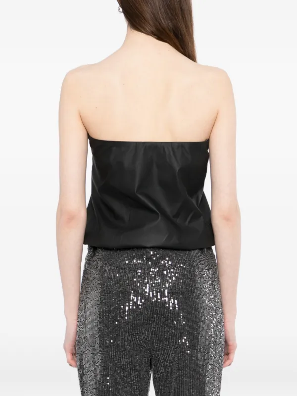 Alexander Wang Leather Bubble Top | Black | FARFETCH