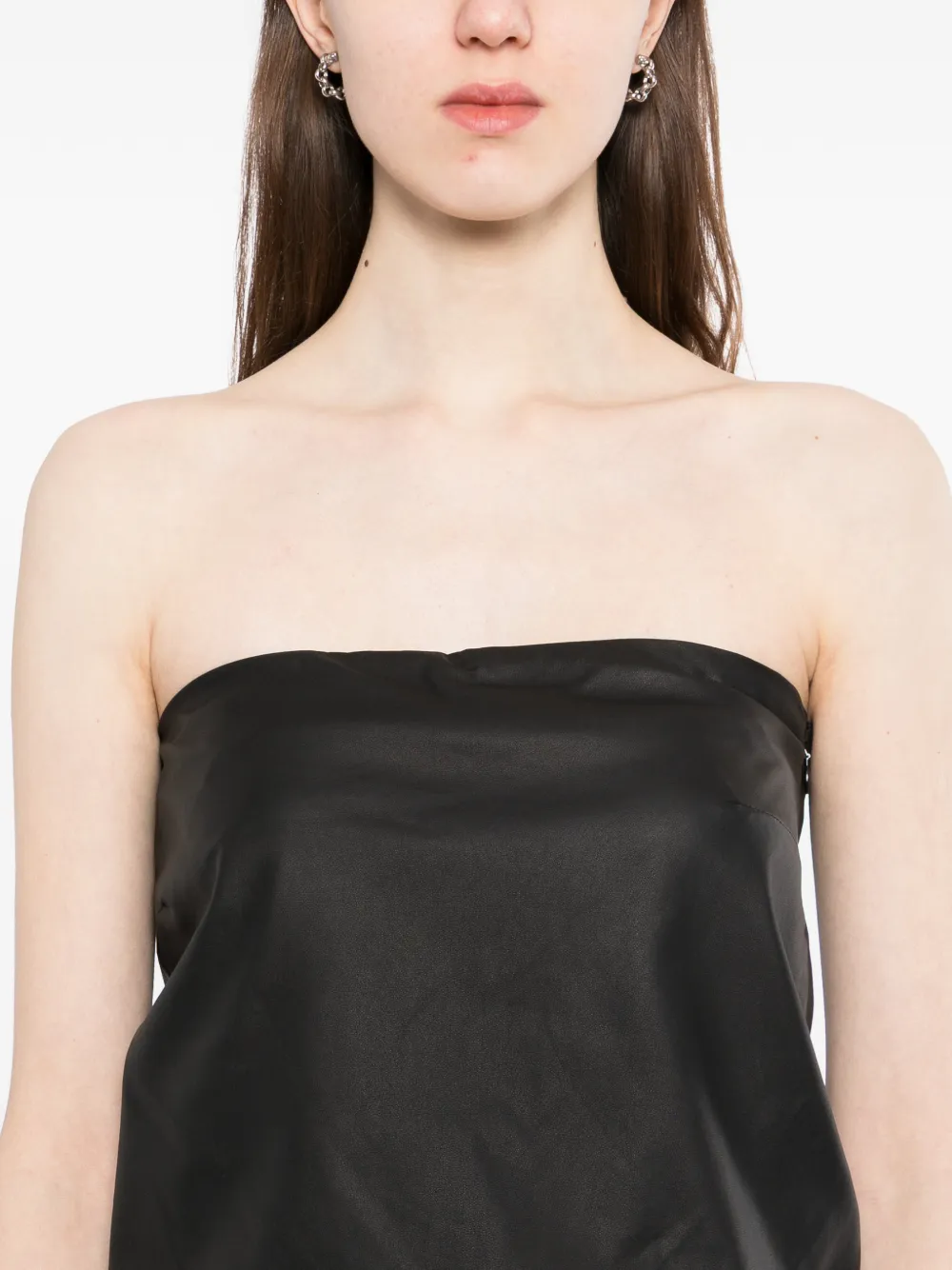 Alexander Wang Leren strapless top Zwart