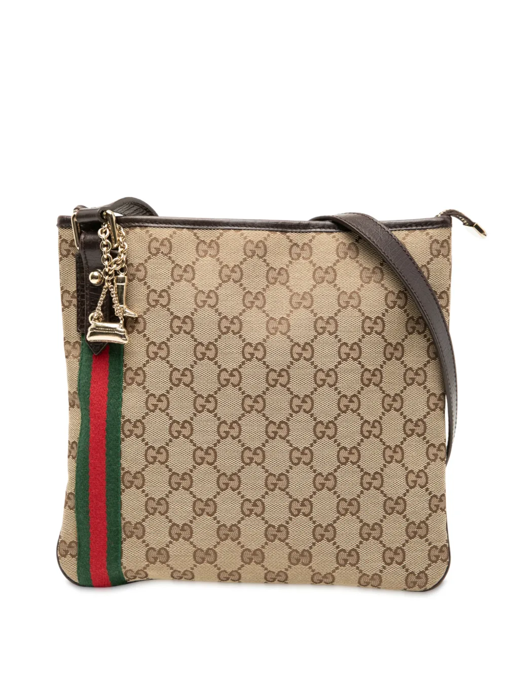 Pre-owned Gucci 2000-2015 Gg Canvas Jolicoeur Crossbody Bag In Brown