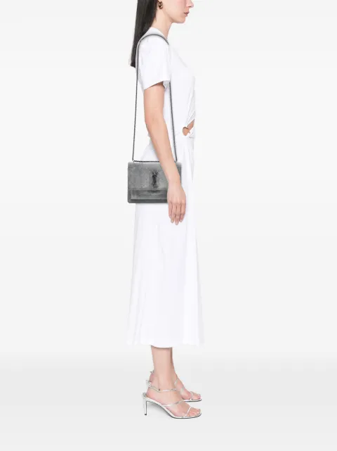 Saint Laurent Pre-Owned شنطة كروس 'صن سيت' متوسطة جينز بمونوغرام 2017