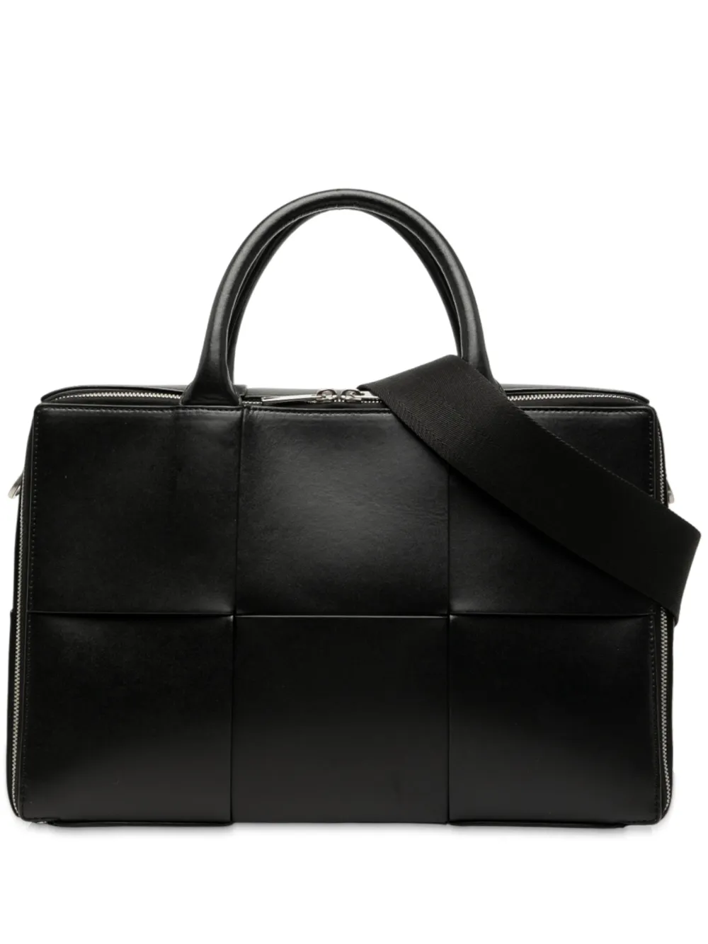 Bottega Veneta Pre-Owned 2012-2025 Calfskin Maxi Intrecciato Arco Briefcase business bag - Nero