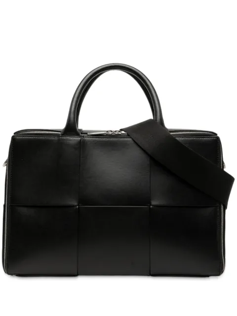 Bottega Veneta Pre-Owned 2012-2025 Calfskin Maxi Intrecciato Arco Briefcase business bag