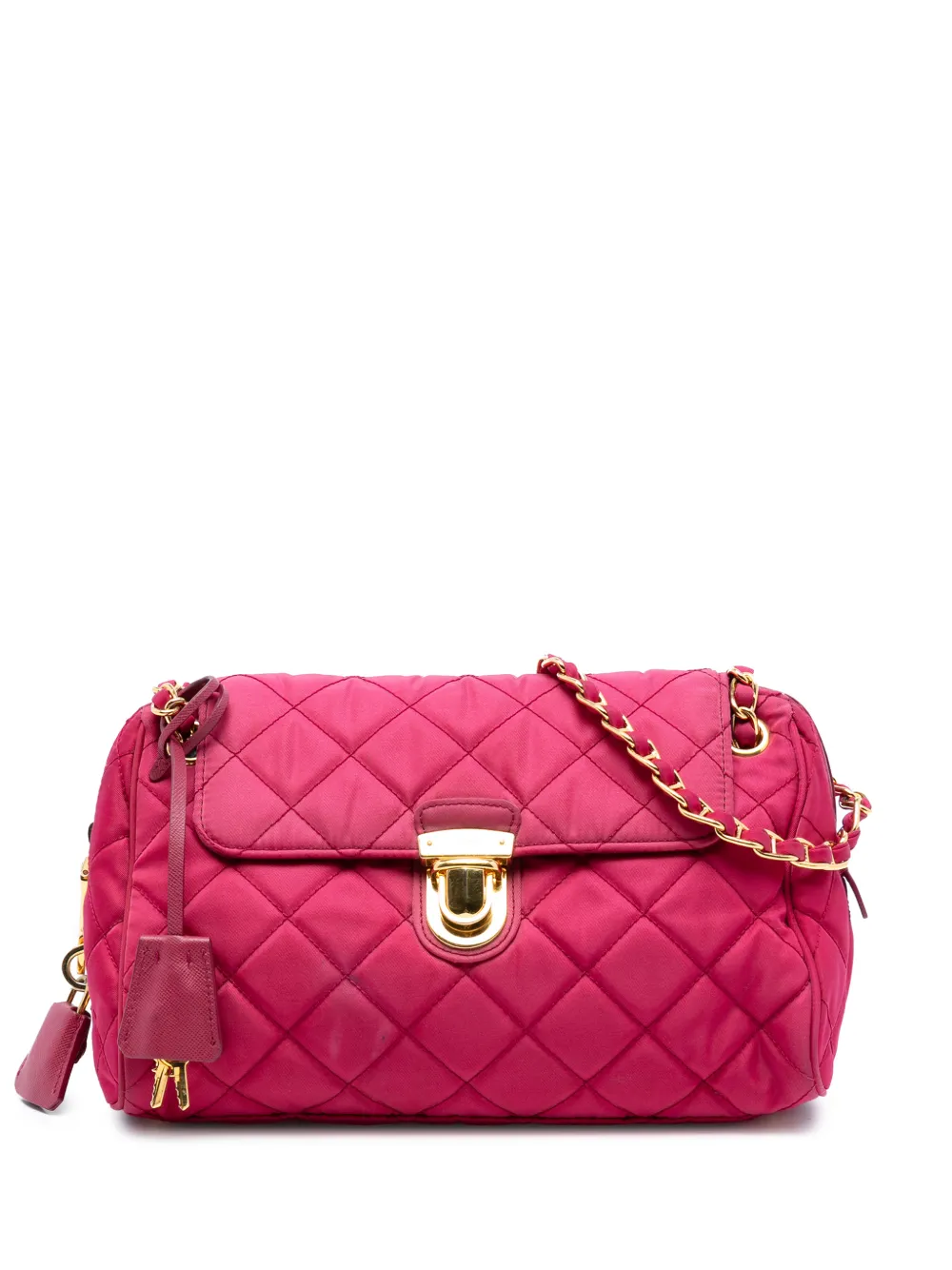 Prada Pre-Owned 2021-2025 Impuntu Tessuto Chain crossbody bag - Pink