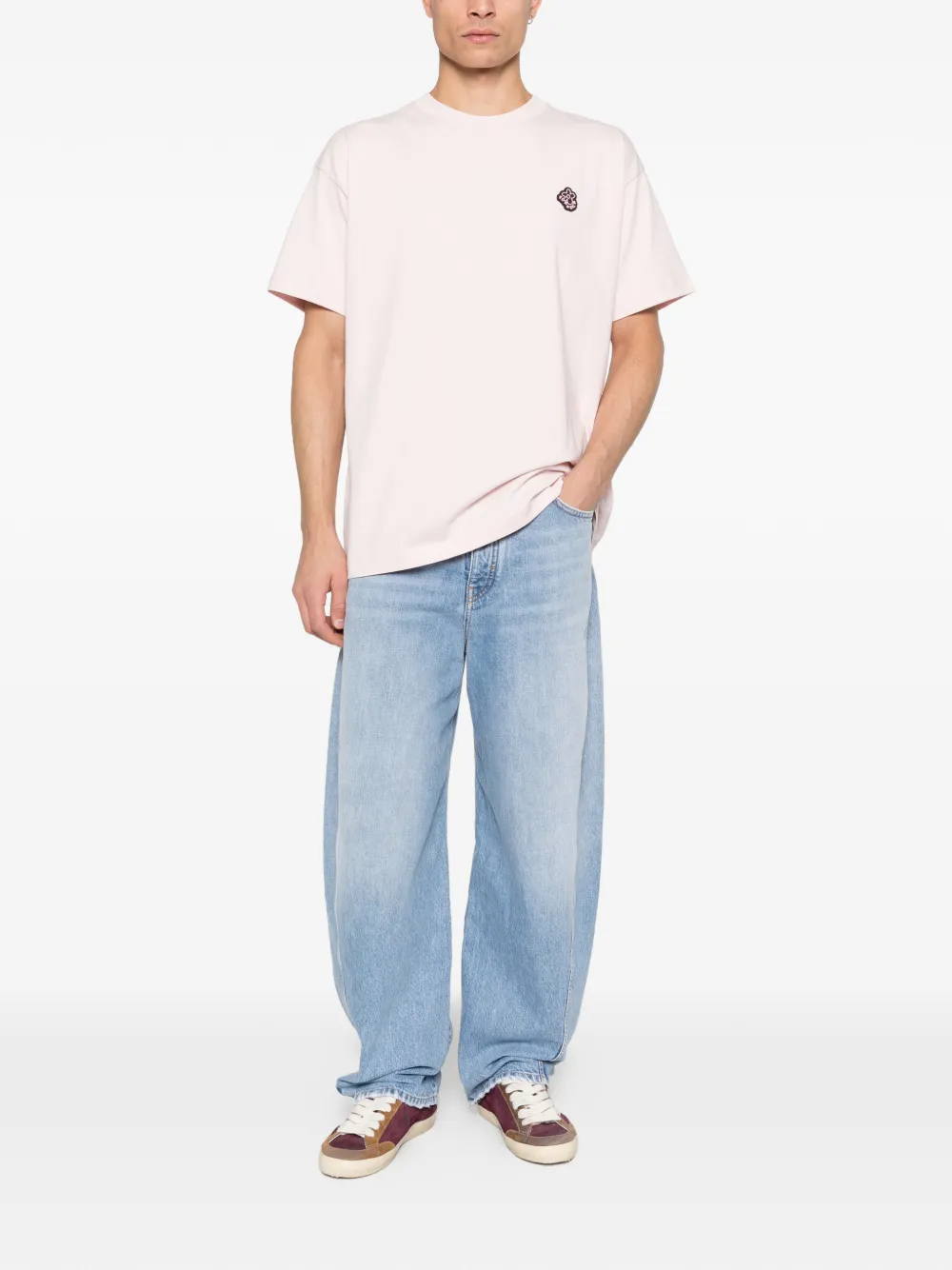 FL&Acirc;NEUR logo-patch crew-neck T-shirt - Roze