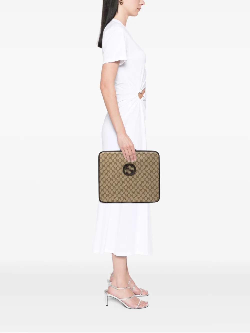 Gucci Pre-Owned 2000-2015 GG Supreme Laptop Case Clutch Bag
