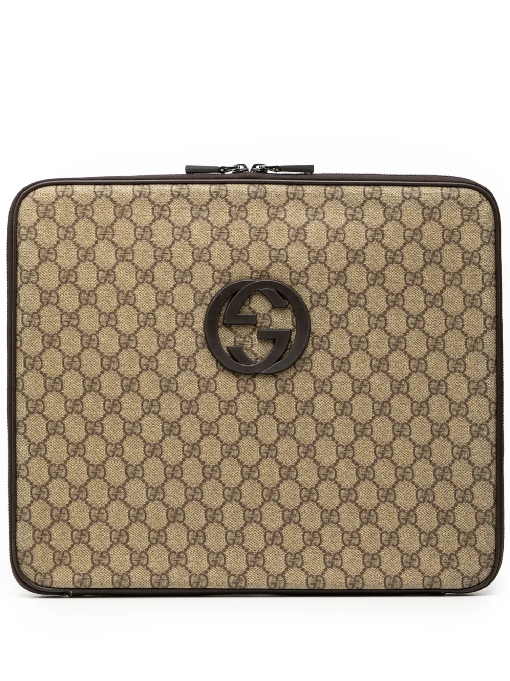 Gucci Pre-Owned 2000-2015 GG Supreme Laptop Case clutch bag - Braun