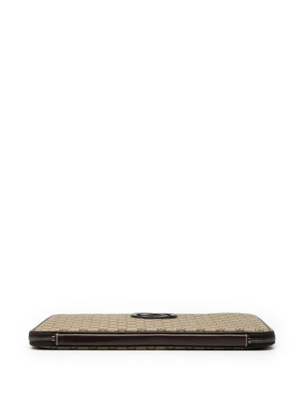 Gucci Pre-Owned 2000-2015 GG Supreme Laptop Case Clutch Bag
