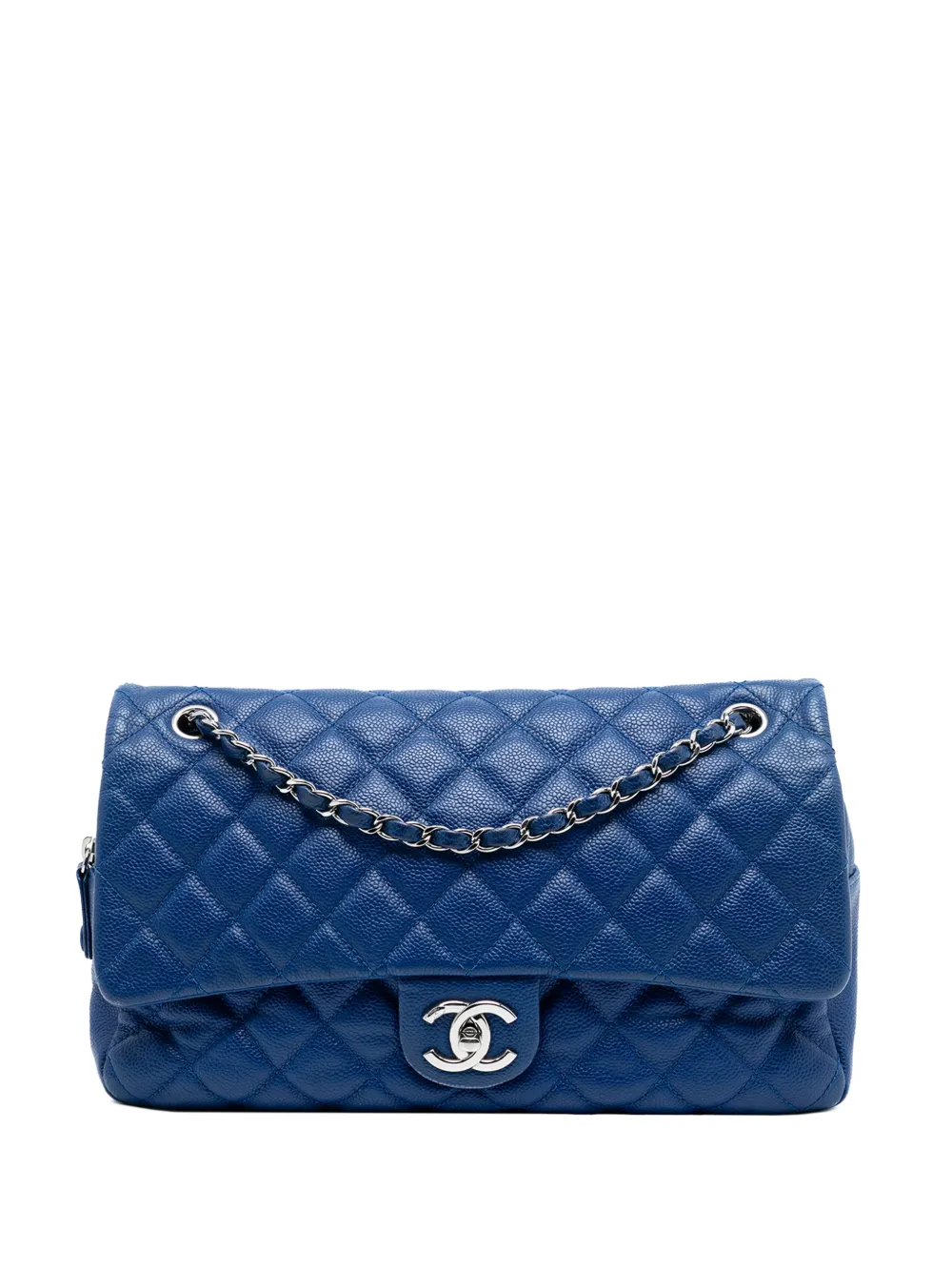 CHANEL Pre-Owned 2012-2013 Jumbo Quilted Caviar Easy Flap shoulder bag - Blu