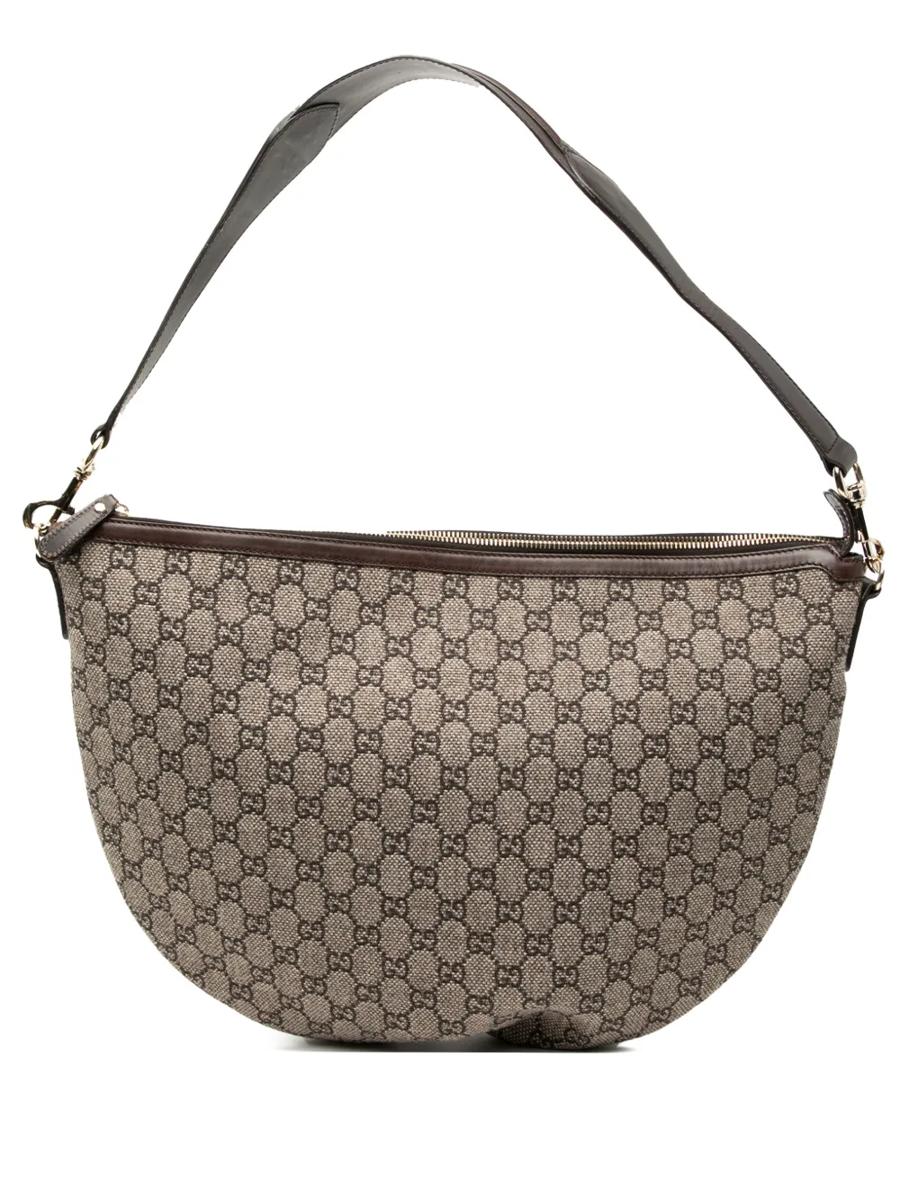 Gucci Pre-Owned 2000-2015 GG Tweed Half Moon hobo bag - Grigio