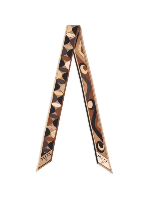 PUCCI Manuba and Moirè print silk scarf