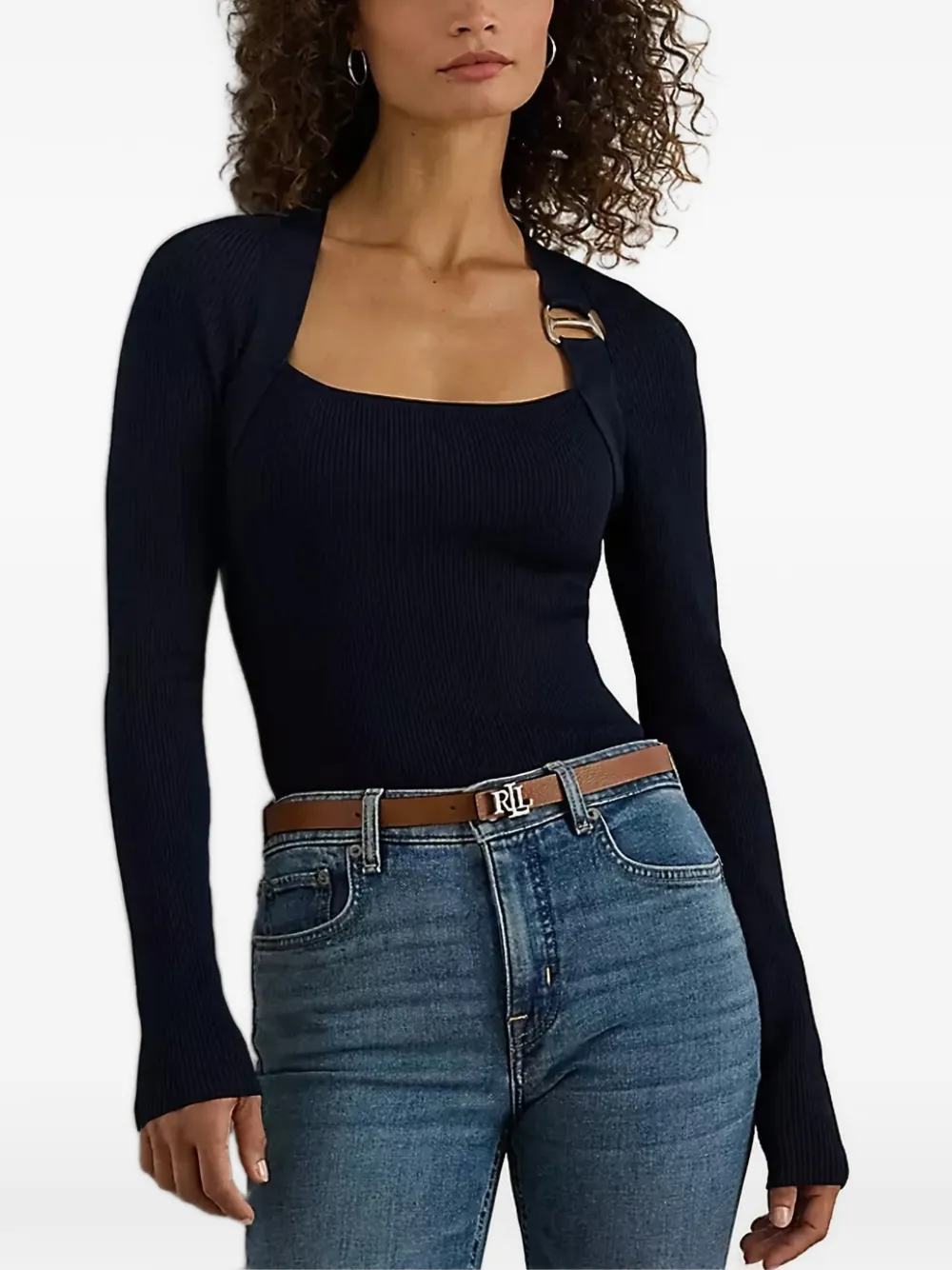 Lauren Ralph Lauren buckle-trim top - Blu