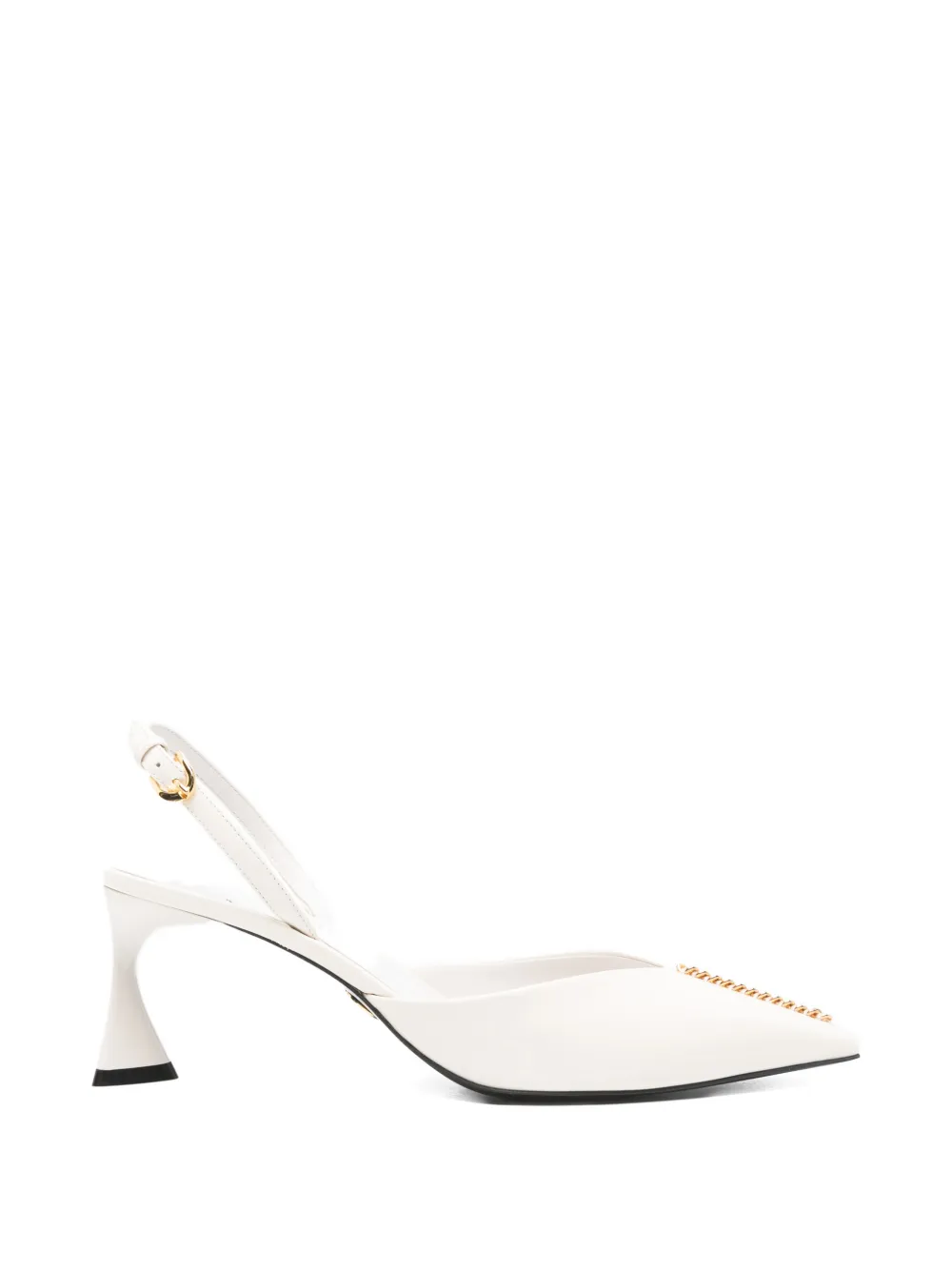 Stella McCartney pointed chain-detail pumps - Bianco