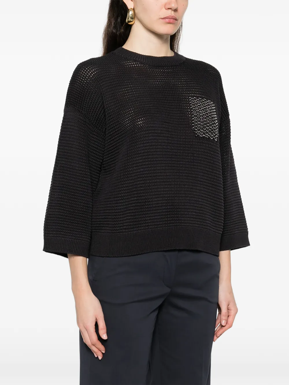  Peserico Pull à Détail De Poche - Bleu 
