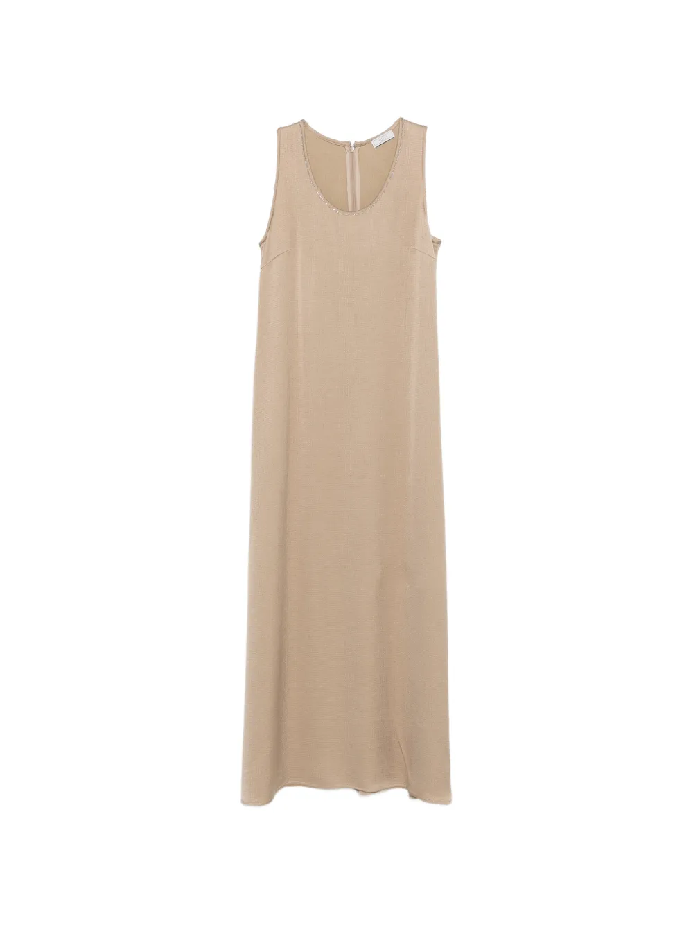 Peserico embellished-neck sleeveless midi dress - Toni neutri
