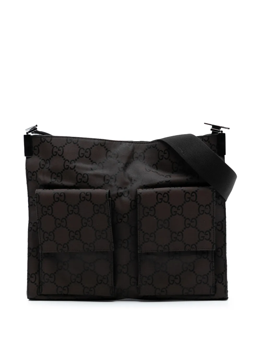 Gucci Pre-Owned 2000-2015 GG Nylon Double Pocket crossbody bag - Marrone