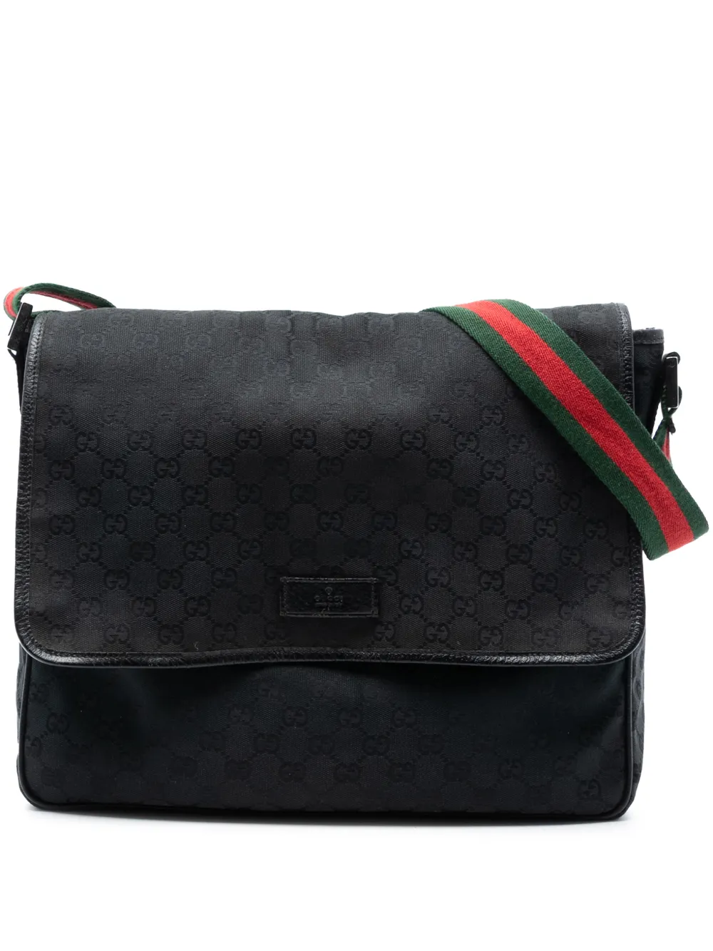 Gucci Pre-Owned 2016-2025 GG Canvas Web Flap Messenger Bag crossbody bag - Nero