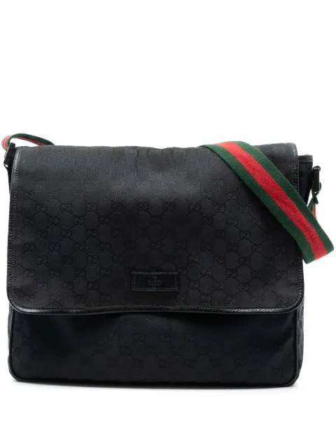 Gucci Pre-Owned сумка через плечо GG Canvas Web Flap Messenger Bag (2016-2025 годы)