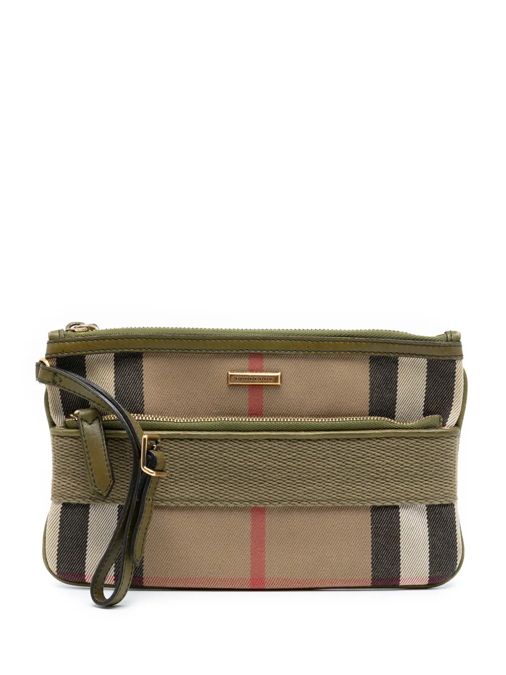 Burberry Pre-Owned 2000-2017 House Check Canvas Wristlet clutch bag - Marrone
