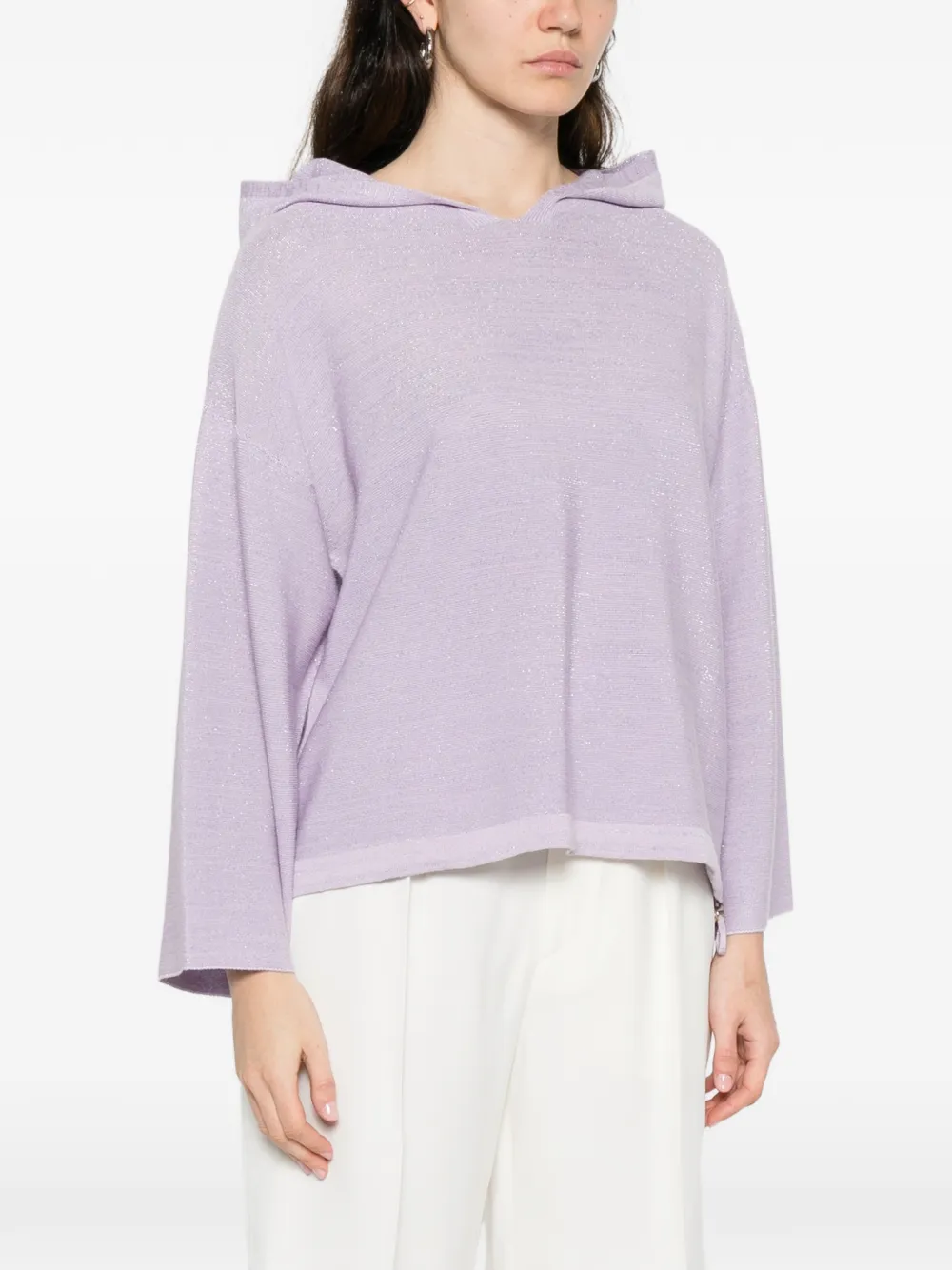 Fabiana Filippi Hoodie met trekkoord Paars