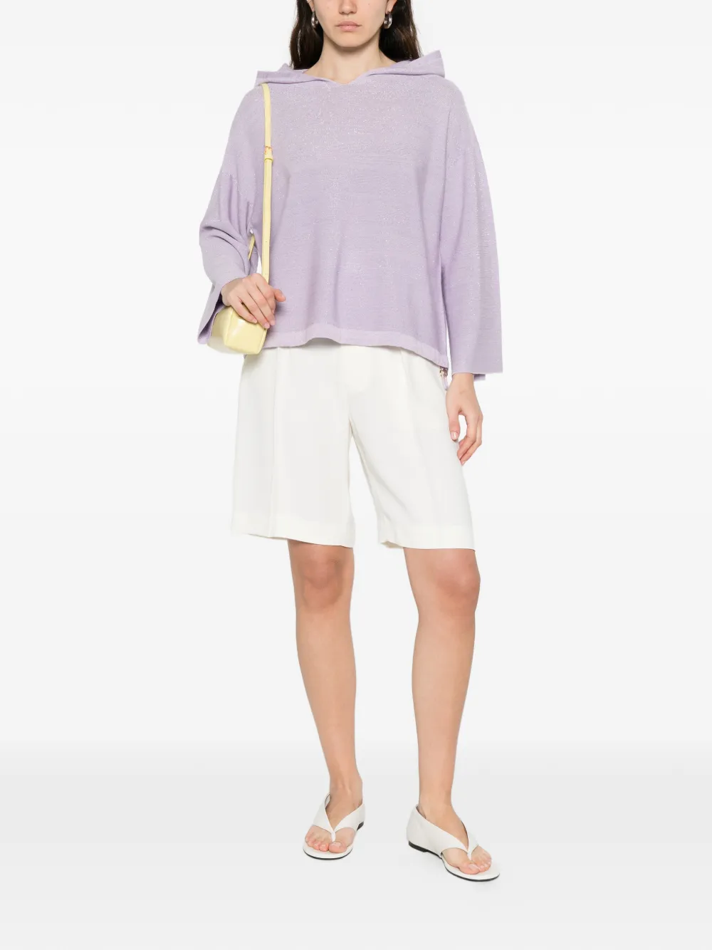 Fabiana Filippi drawstring-detail hoodie - Paars